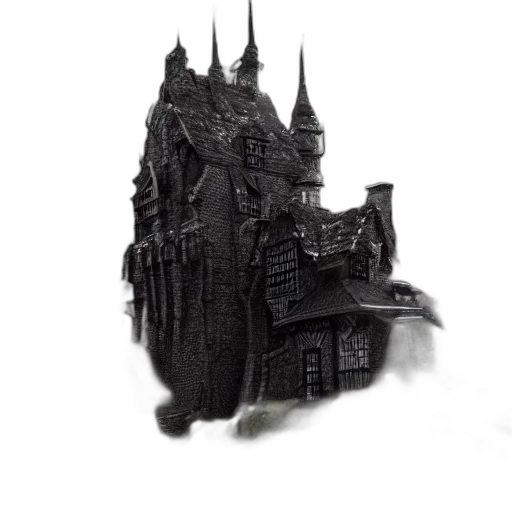 building, concept art, fantasy art, 3d render transparent PNG cut-out
