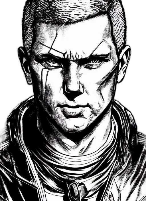 face, comic book art, cyberpunk, concept art transparent PNG cut-out
