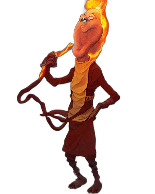 staff, creature, mask, animal, concept art, fantasy art, pixel art, 3d render transparent PNG cut-out