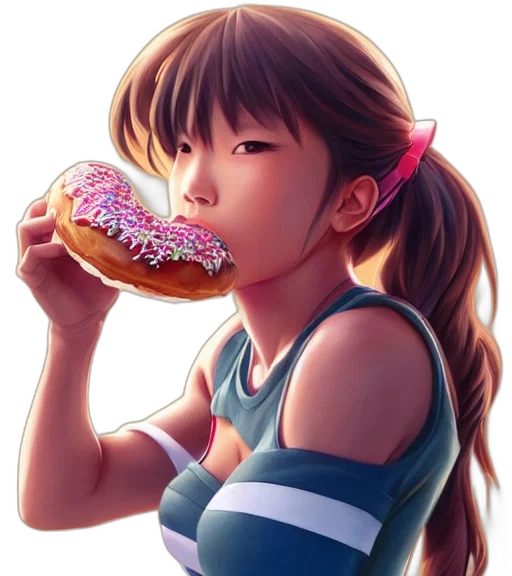 food, weapon, photorealistic, vaporwave transparent PNG cut-out