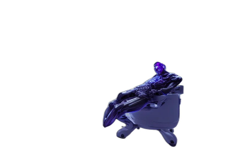 robot, weapon, creature, shoes, 3d render, concept art, vaporwave, pixel art transparent PNG cut-out
