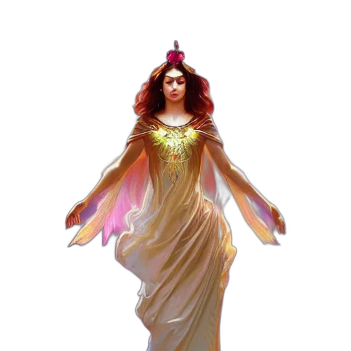 dress, crown, staff, jewelry, concept art, fantasy art, pixel art, 3d render transparent PNG cut-out