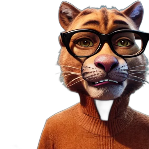 animal, 3d render, photorealistic, cartoon transparent PNG cut-out