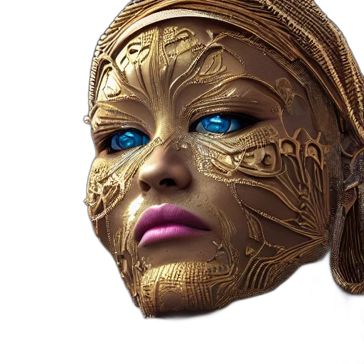 mask, face, jewelry, crown, concept art, fantasy art, 3d render, photorealistic transparent PNG cut-out