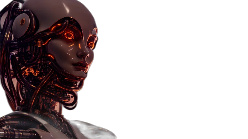 robot, face, mask, cyberpunk transparent PNG cut-out