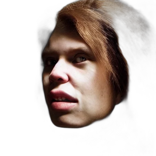 face, mask, creature, hair, photorealistic, 3d render, concept art, cartoon transparent PNG cut-out