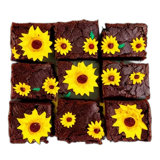 food, brownies, sunflower, field, style, studio, ghibli transparent PNG cut-out