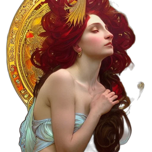 crown, jewelry, dress, fantasy art, concept art, photorealistic, oil painting, fire transparent PNG cut-out