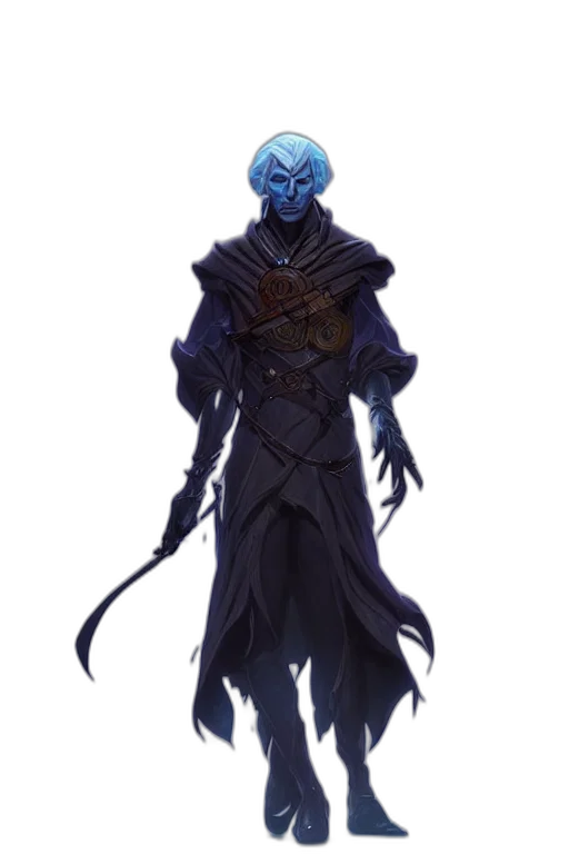 staff, mask, concept art, fantasy art, comic book art, pixel art, blue, dark transparent PNG cut-out