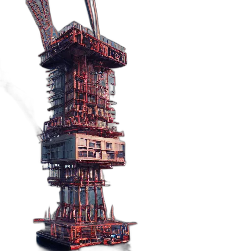 building, robot, staff, weapon transparent PNG cut-out