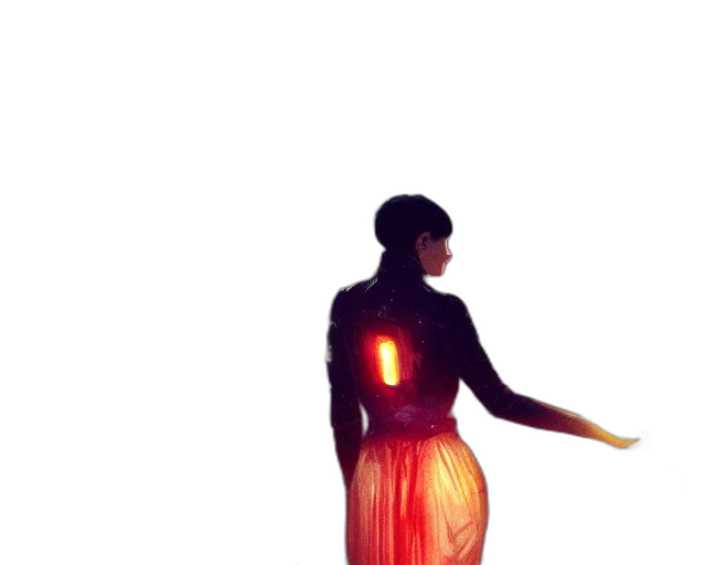 dress, staff, jewelry, robot transparent PNG cut-out