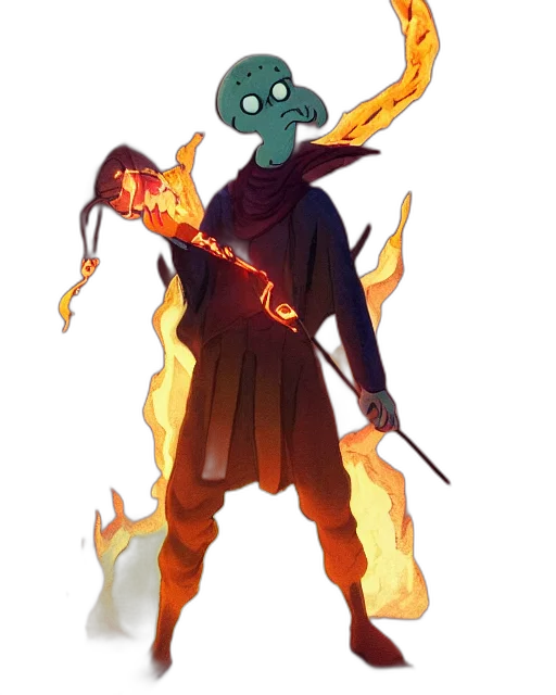 staff, mask, creature, dragon, concept art, fantasy art, pixel art, comic book art transparent PNG cut-out