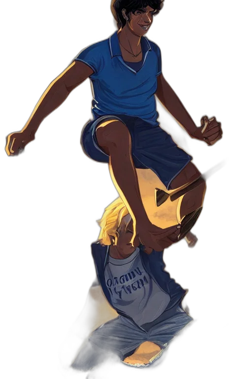 concept art, cartoon, pixel art, fantasy art, blue, percy, jackson, illustration transparent PNG cut-out