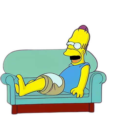furniture, cartoon, homer, simpson transparent PNG cut-out