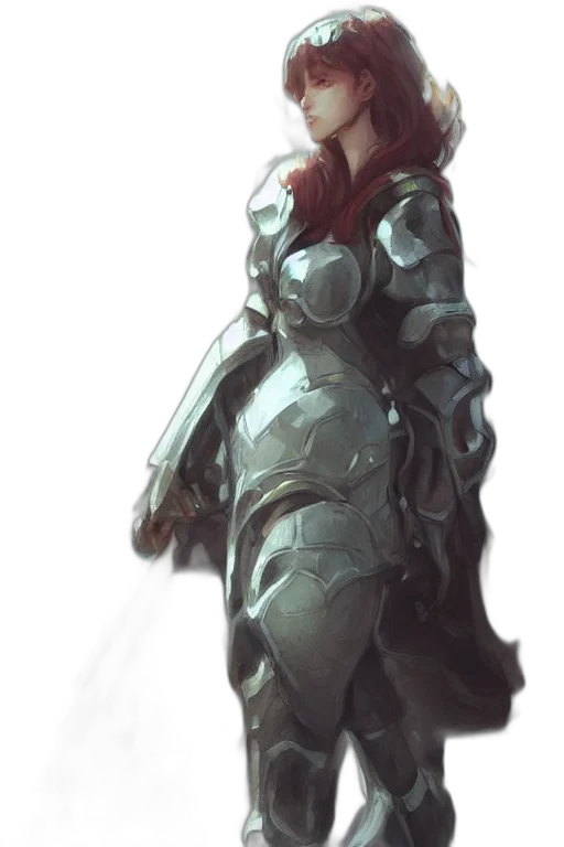 robot, dress, sword, weapon, concept art, fantasy art, cyberpunk, comic book art transparent PNG cut-out