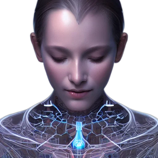 robot, face, jewelry, crown, cyberpunk, 3d render, concept art, photorealistic transparent PNG cut-out