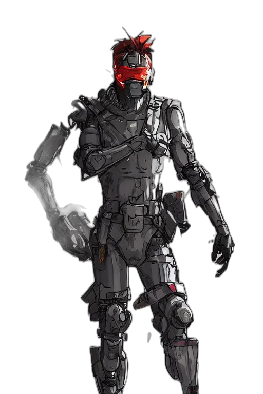 robot, weapon, concept art, pixel art transparent PNG cut-out