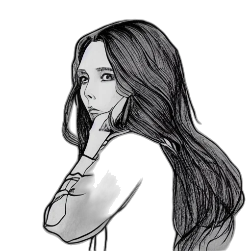 hair, face, staff, dress transparent PNG cut-out