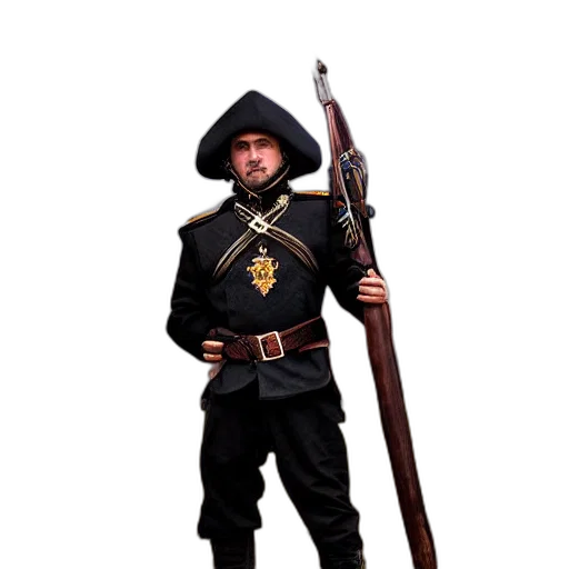 staff, sword, weapon, jacket, concept art, 3d render, photorealistic, fantasy art transparent PNG cut-out