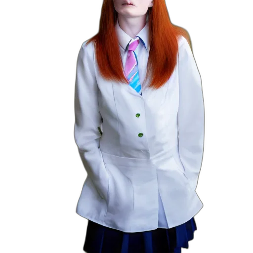jacket, staff, dress, robot, concept art, anime, 3d render, photorealistic transparent PNG cut-out