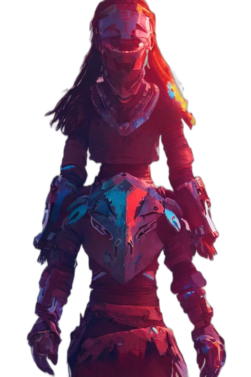 sword, dragon, mask, creature, concept art, fantasy art, cyberpunk, comic book art transparent PNG cut-out