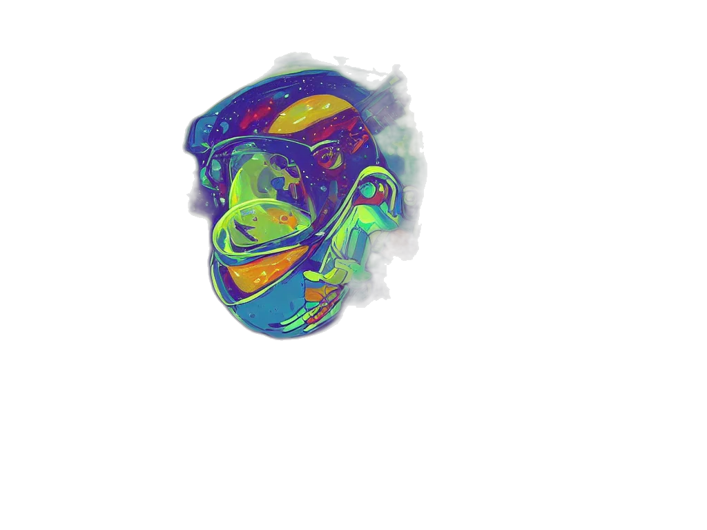 face, mask, creature, hat, watercolor, vaporwave, photorealistic, concept art transparent PNG cut-out