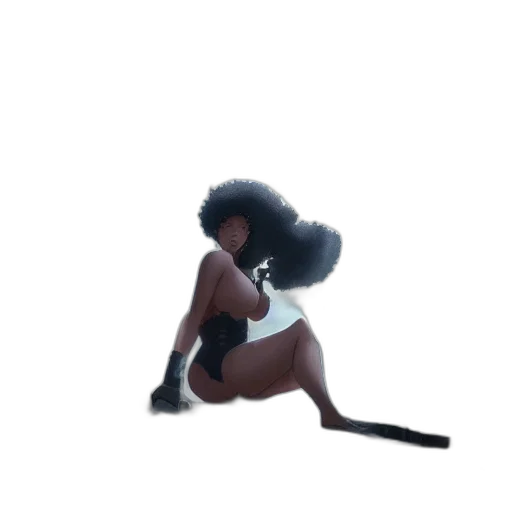 hair, creature, hat, staff transparent PNG cut-out
