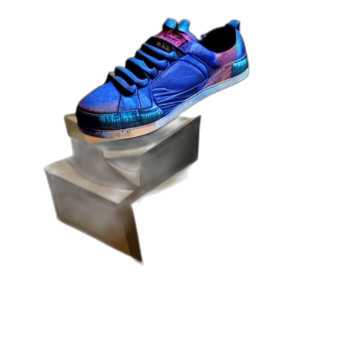 shoes, vaporwave, 3d render, photorealistic transparent PNG cut-out