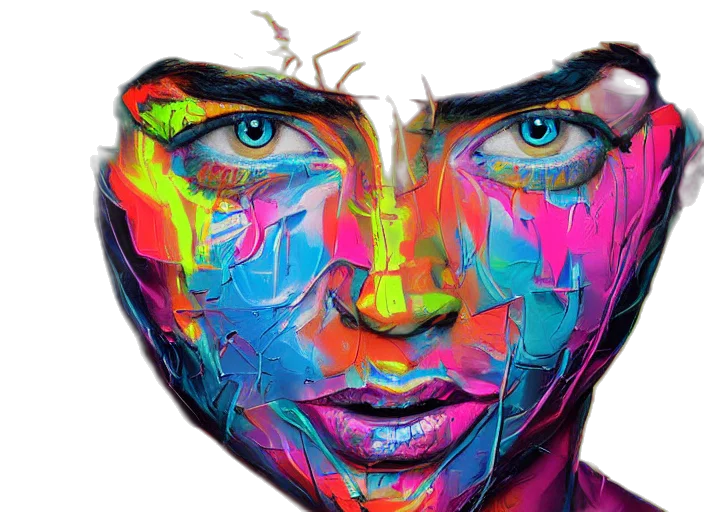 face, mask, photorealistic, watercolor transparent PNG cut-out