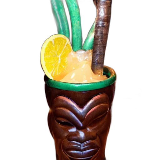 staff, crown, mask, trader, vic, tiki, mug transparent PNG cut-out