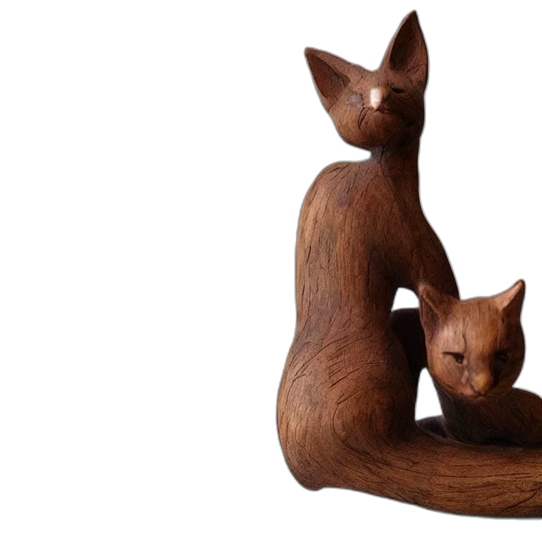 furniture, 3d render, realistic, wooden, sculpture, carving, art, toys transparent PNG cut-out