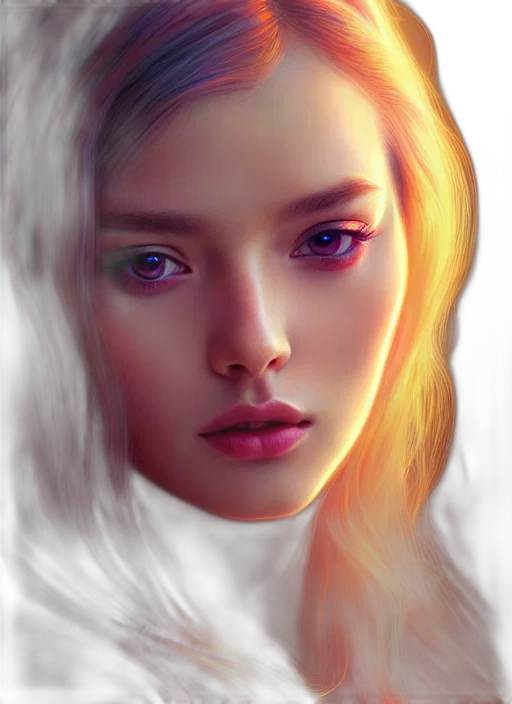 face, robot, hair, photorealistic transparent PNG cut-out