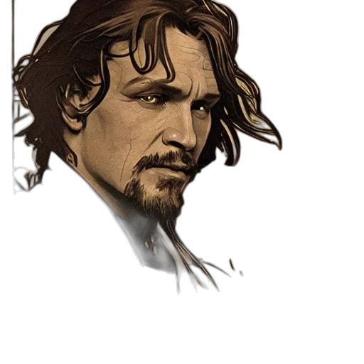 face, comic book art, concept art, photorealistic transparent PNG cut-out