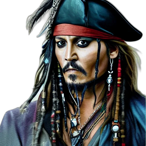 face, photorealistic, fantasy art, comic book art, cartoon, portrait, johnny, depp transparent PNG cut-out