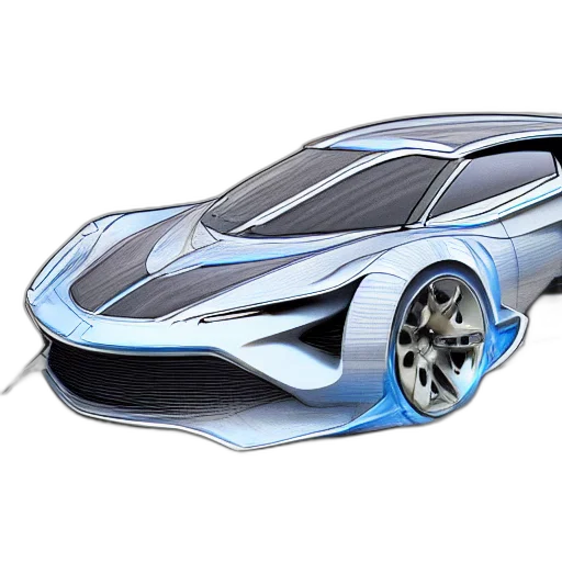 car, concept art, 3d render, photorealistic transparent PNG cut-out