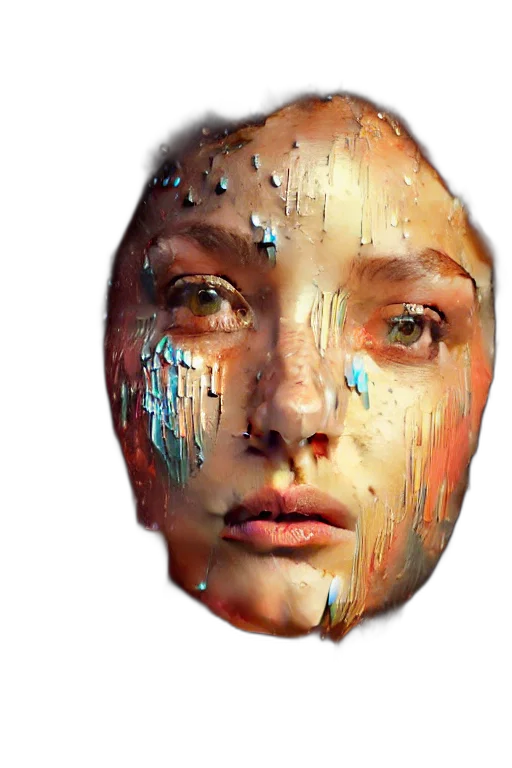 face, mask, jewelry, robot, photorealistic, 3d render, oil painting, concept art transparent PNG cut-out