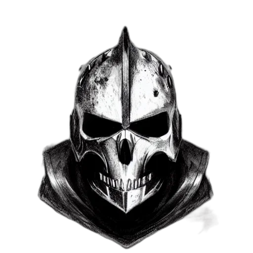 mask, face, weapon, crown, concept art, fantasy art, pencil sketch, comic book art transparent PNG cut-out