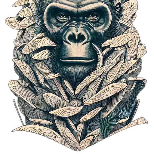 mask, animal, crown, jacket, photorealistic, watercolor, concept art, comic book art transparent PNG cut-out