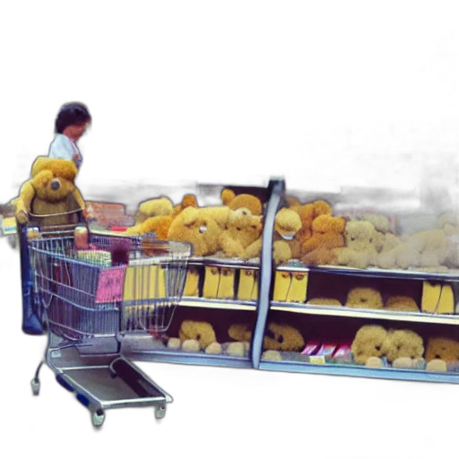 food, photorealistic, concept art, 3d render, teddy, bears, shopping, groceries transparent PNG cut-out