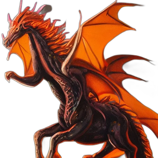dragon, animal, creature, fantasy art, concept art, photorealistic, 3d render, oil transparent PNG cut-out