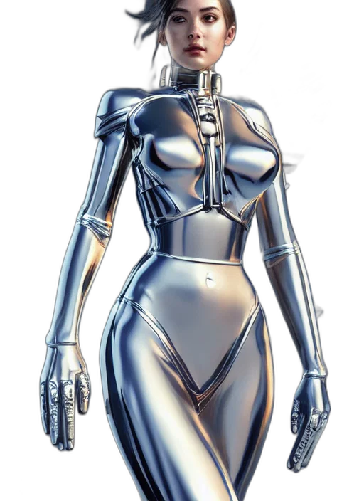 robot, dress, concept art, cyberpunk, comic book art, 3d render, photo, gorgeous transparent PNG cut-out