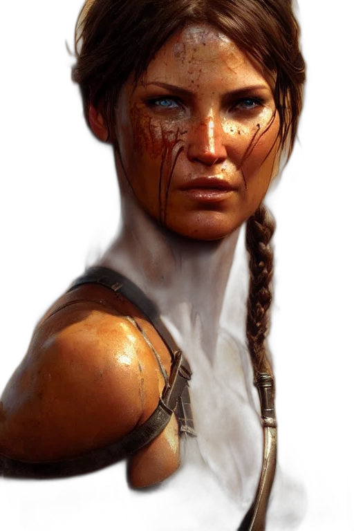 face, staff, weapon, photorealistic transparent PNG cut-out