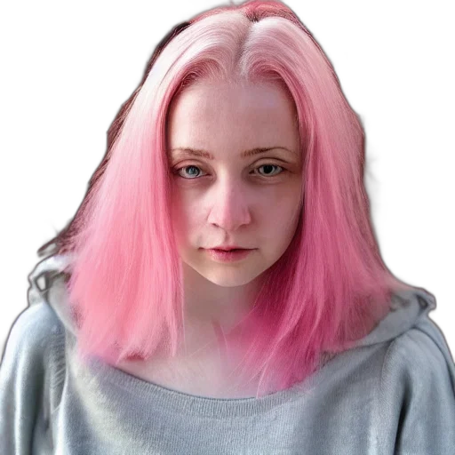 hair, face, jacket, creature transparent PNG cut-out