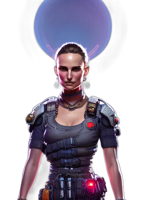 face, staff, robot, cyberpunk transparent PNG cut-out