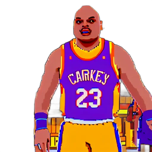 pixel art, concept art, cartoon, 3d render, game, footage, charles, barkley transparent PNG cut-out