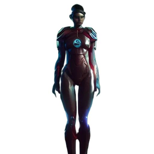 robot, dress, staff, creature, concept art, 3d render, comic book art, cyberpunk transparent PNG cut-out