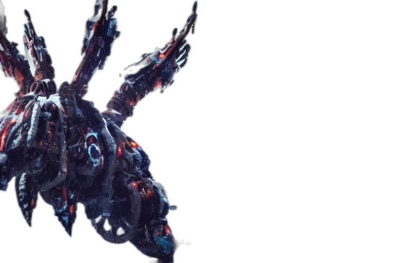 robot, dragon, weapon, creature, concept art, cyberpunk, 3d render, frostclaw transparent PNG cut-out