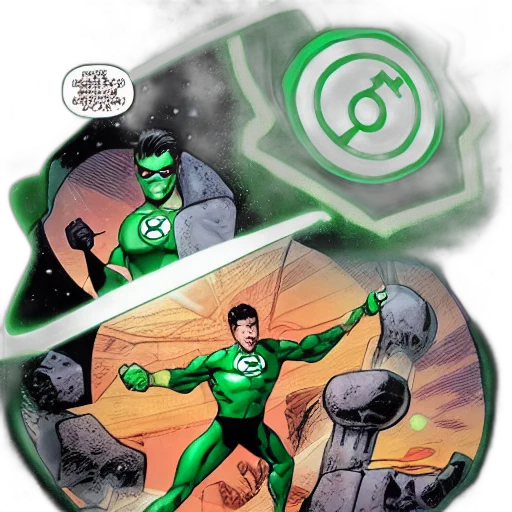 comic book art, concept art, green, lantern transparent PNG cut-out