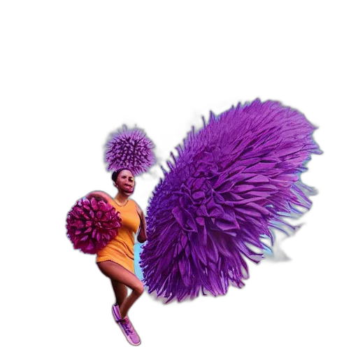hair, umbrella, flower, creature, 3d render, concept art, photorealistic, neon transparent PNG cut-out