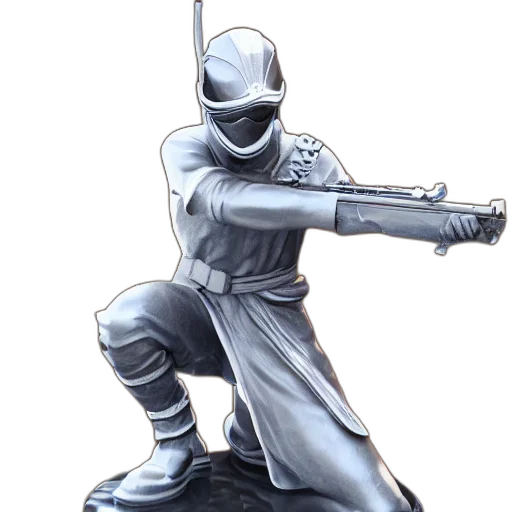 sword, staff, weapon, robot, concept art, 3d render, fantasy art, photorealistic transparent PNG cut-out